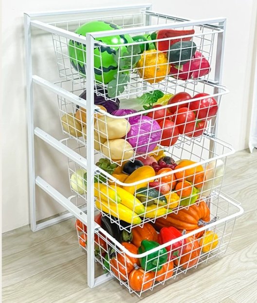 Wire snack rack for checkout-aisle impulse merchandising.